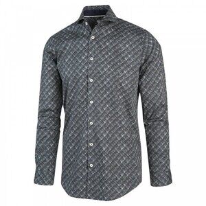 Blue Industry button down shirt sz 42 "army graphic"